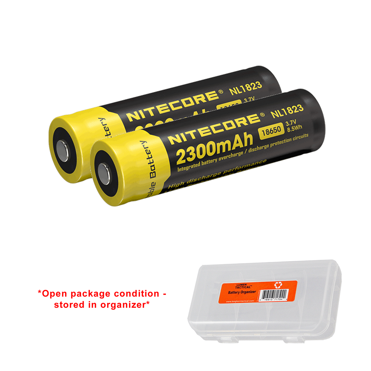 Nitecore NL1823 (NL183) 2300mAh Rechargeable 18650 Battery - Pack of 2 - Used