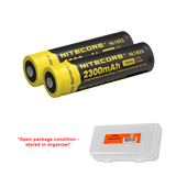 Nitecore NL1823 (NL183) 2300mAh Rechargeable 18650 Battery - Pack of 2 - Used