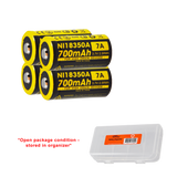 Nitecore IMR18350 700mAh Rechargeable 18350 Battery - 4 Pack - Used