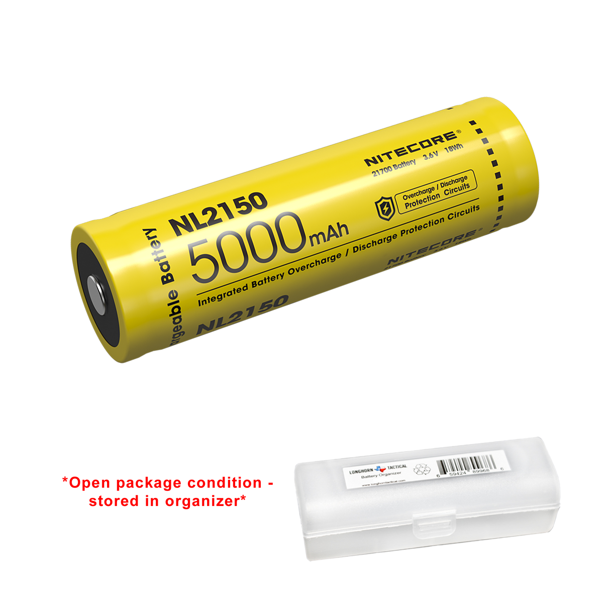 Nitecore NL2150 5000mAh Rechargeable 21700 Battery - Used