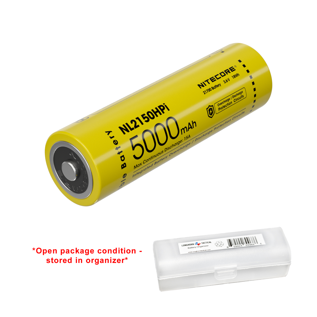 Nitecore NL2150HPI 5000mAh Rechargeable Battery for i Series Flashlights (P20i, P20iX, SRT6i, etc) - Used