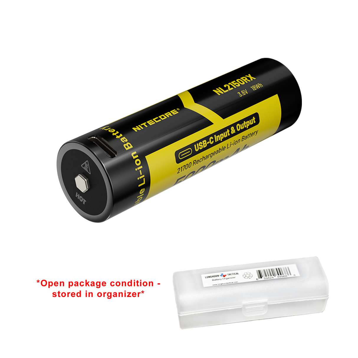 Nitecore NL2150RX 5000mAh USB-C Rechargeable 21700 Battery - Used