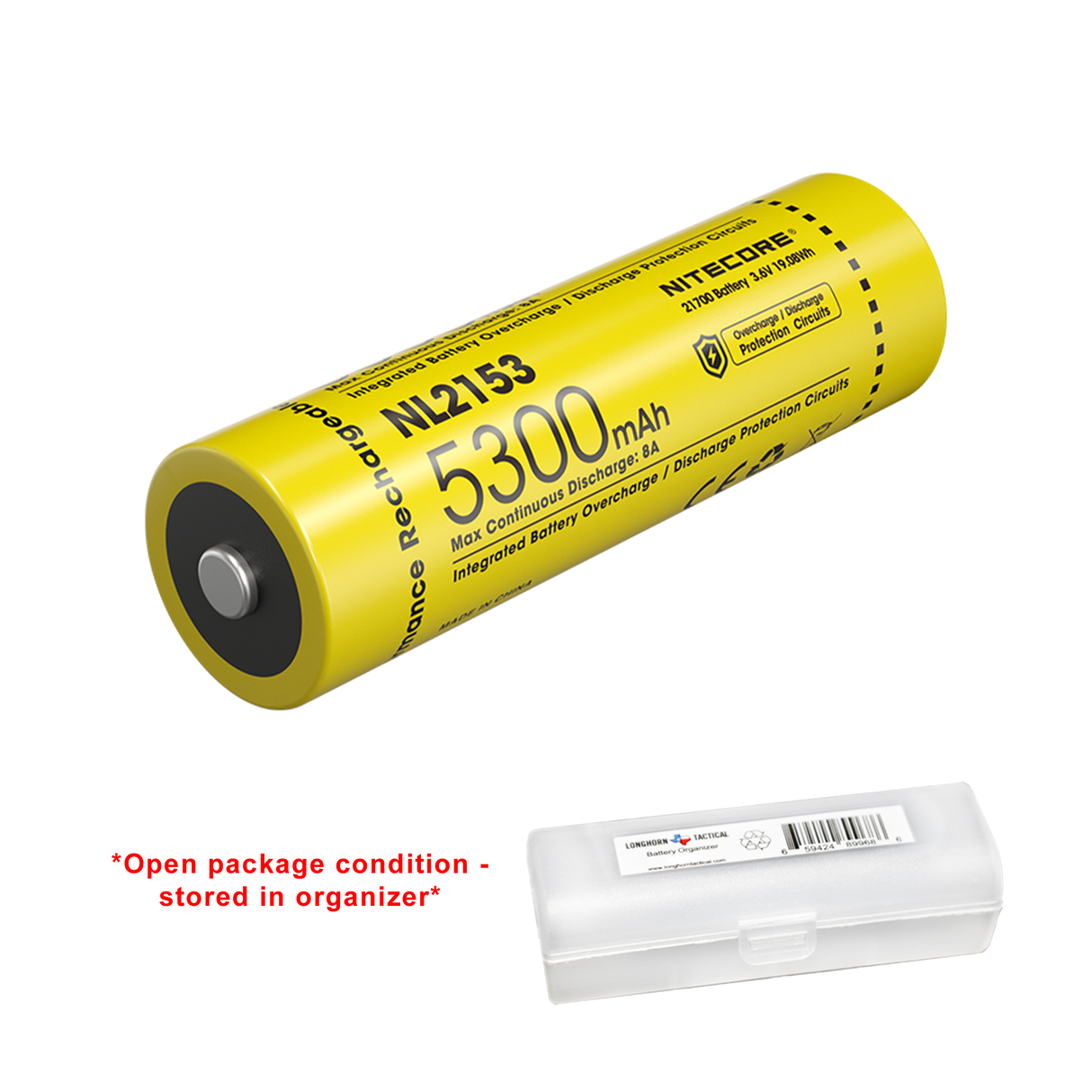 Nitecore NL2153 5300mAh Rechargeable 21700 Battery - Used