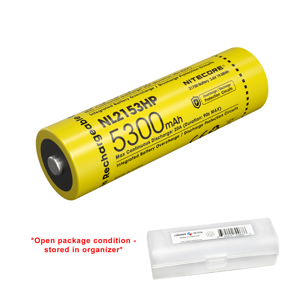 Nitecore NL2153HP 5300mAh Rechargeable 21700 Battery - Used