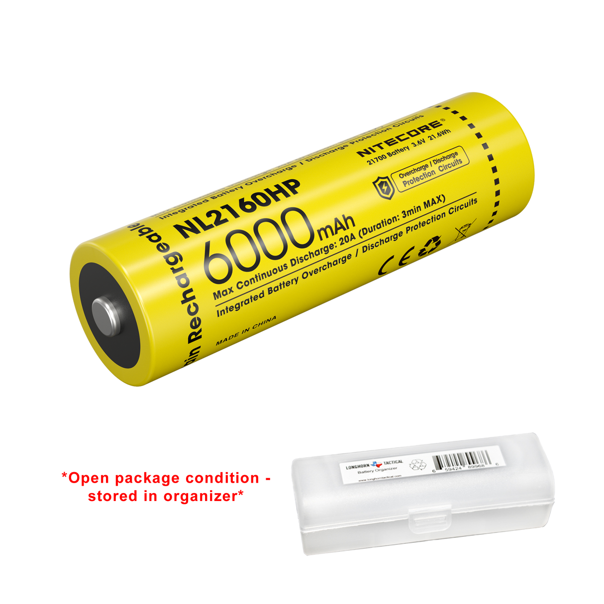 Nitecore NL2160HP 6000mAh Rechargeable 21700 Battery - Used