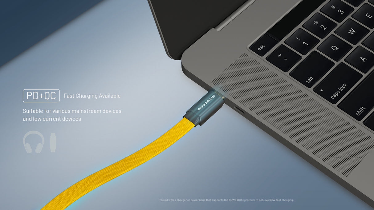 Nitecore NLink10 PD QC Fast Charging USB-C Cable with Gold-Plated Magnetic Connectors