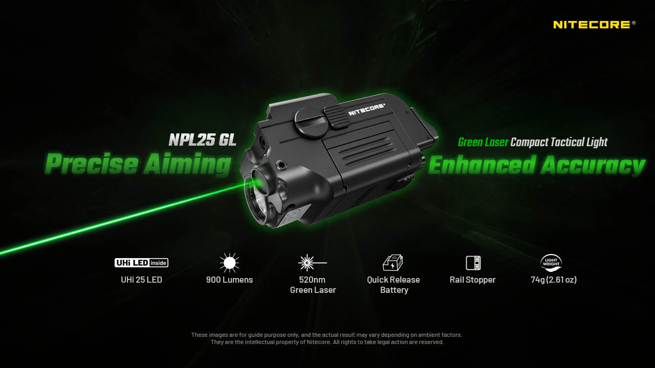 900 lumen rechargeable flashlight Nitecore NPL25 GL 900 Lumen Rechargeable Mounted Flashlight with Green Laser Sight – Nitecore Store