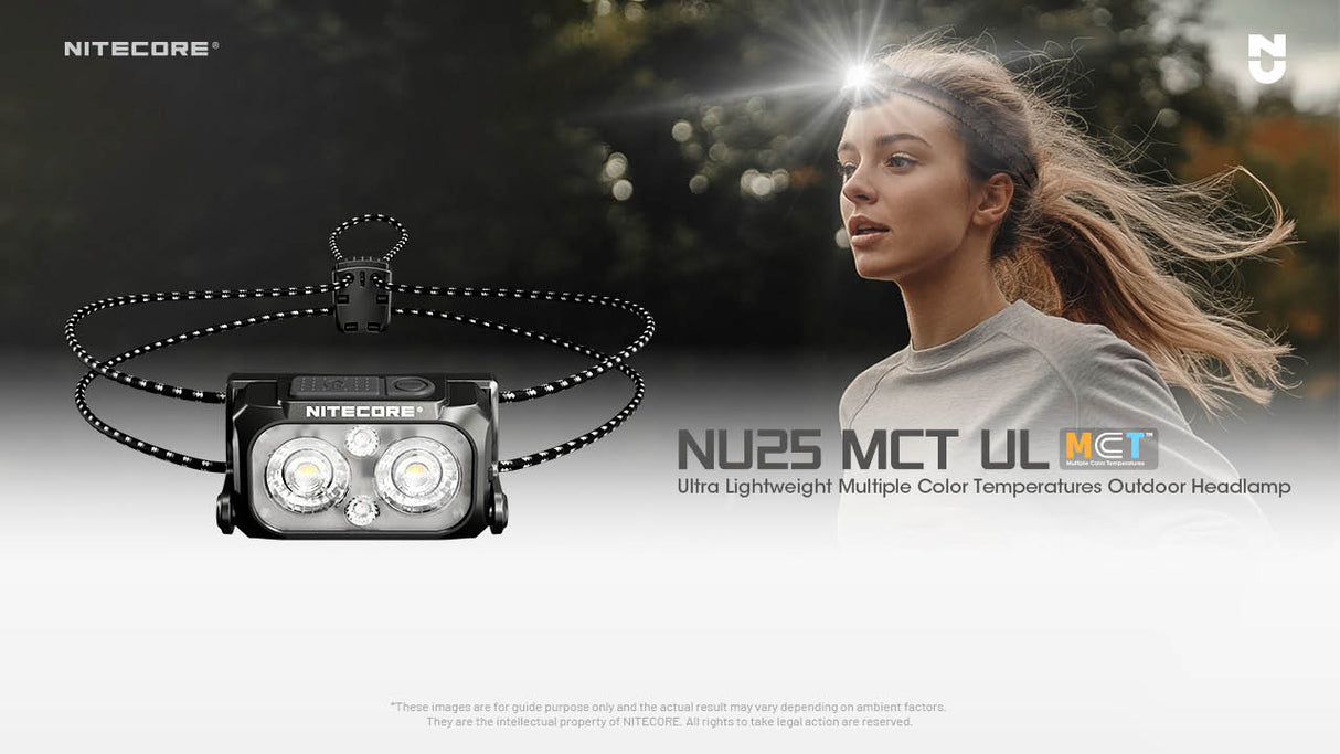 Nitecore NU25 MCT UL 400 Lumen USB-C Rechargeable Multi-Temperature Ultralight Headlamp