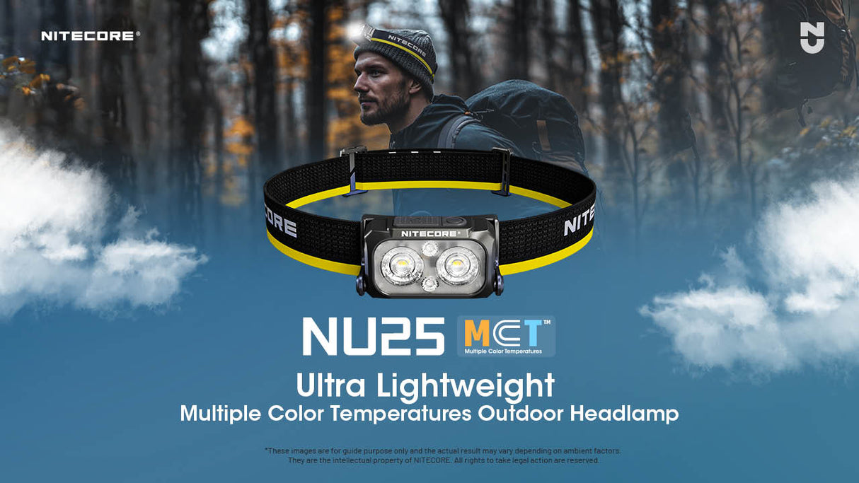 Nitecore NU25 MCT 400 Lumen Rechargeable Multi-Temperature Headlamp with NB Air Ultra Lightweight 5000mAh Power Bank