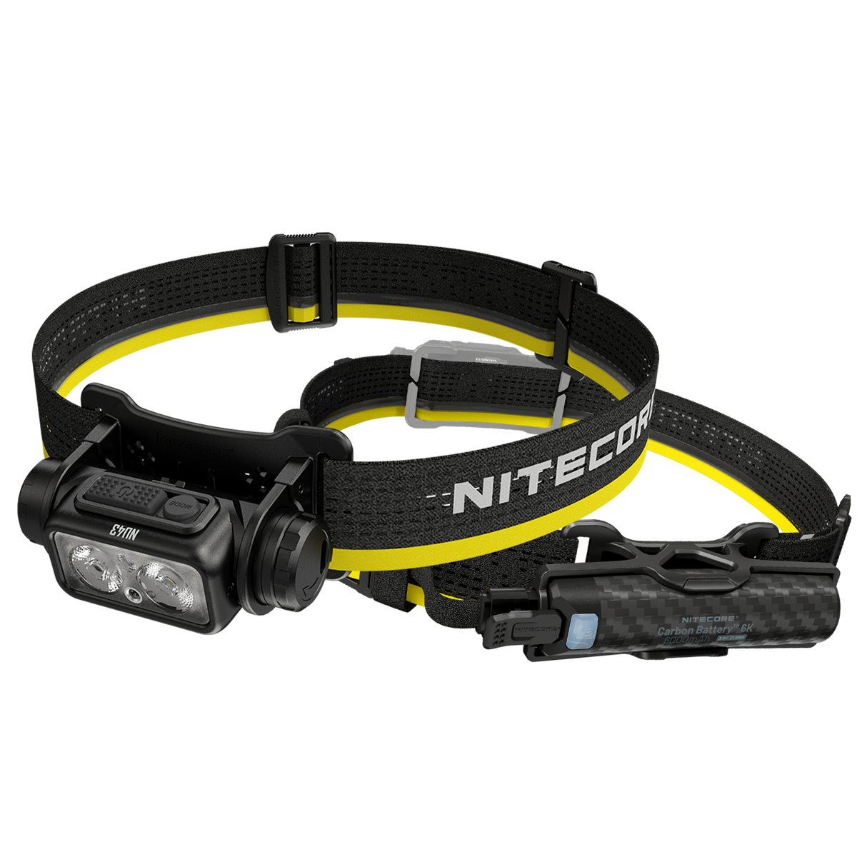 NITECORE NU43 1400 Lumens Lightweight Headlamp with Carbon Battery 6K Extended Runtime Kit