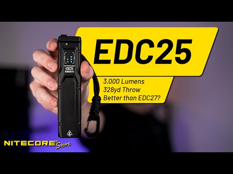 Nitecore EDC25 3000 Lumen USB-C Rechargeable Flat EDC Flashlight