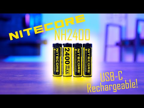 Nitecore NH2400 2400mAh USB-C Rechargeable AA Battery 4-Pack