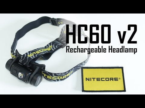 Nitecore HC60 v2 1200 Lumen USB-C Rechargeable Headlamp with 3400mAh 18650 Rechargable Battery (Cool White or Neutral White)