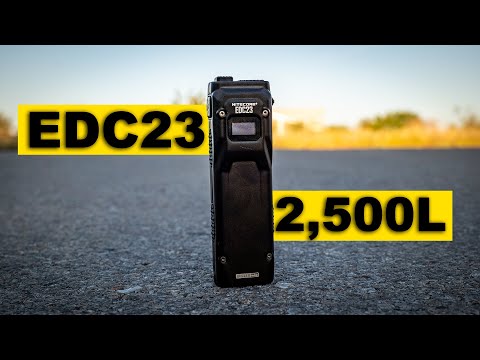 Nitecore EDC23 EDC Flashlight, 2500 Lumen Ultra-Slim Flat Shape USB-C Rechargeable Fast Charging With Digital OLED Display, Mechanical Lock Switch