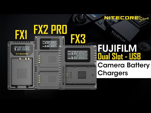 Nitecore FX3 2-Slot USB-C QC Camera Battery Charger for Fujifilm X-T4