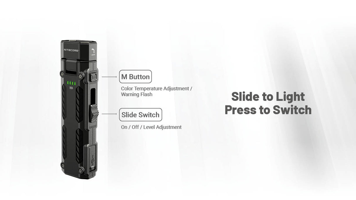 Nitecore EDC09 Swivel Head 1600 Lumen Rechargeable EDC Flat Flashlight